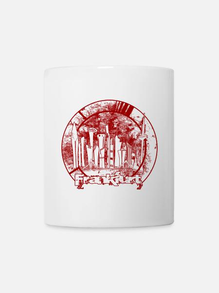 Rote Frankfurter Stadtsilhouette im Kreis - Tasse - Weiß
