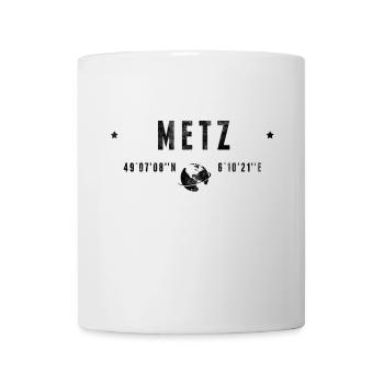 Metz Coordonnées Géographiques Stylisées - Mug blanc - blanc - Devant