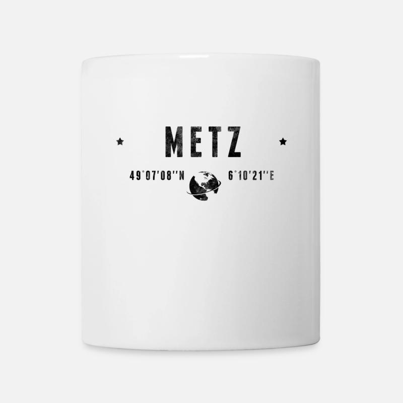 Metz Coordonnées Géographiques Stylisées - Mug blanc - blanc