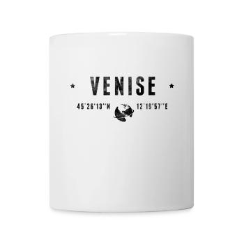 Venezia Coordonnées GPS Globe Vintage Italie - Mug blanc - blanc - Devant