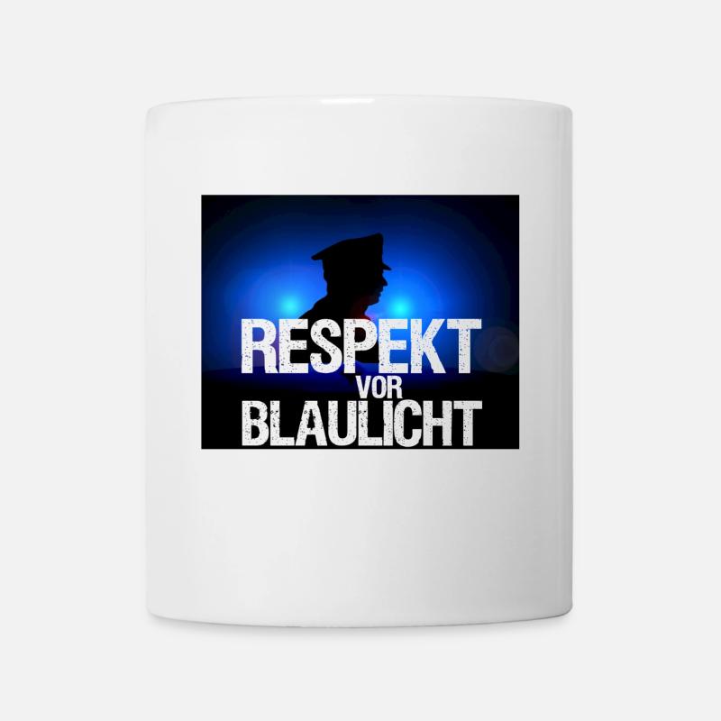 Blaulicht Respekt - Polizei, Polizist, Geschenk - Tasse - Weiß