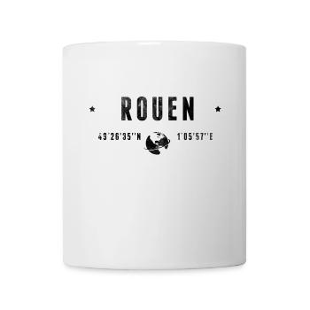 Rouen Coordonnées Géographiques Stylisées - Mug blanc - blanc - Devant