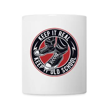 Keep It Real Old School Sneakers Logo - Mug - white - Front