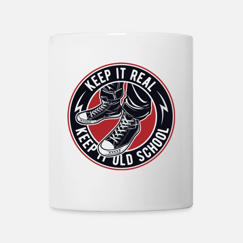 Keep It Real Old School Sneakers Logo - Tasse - Weiß