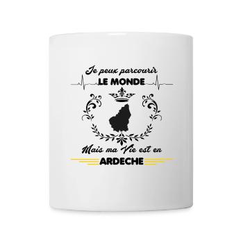 MA VIE EST EN ARDECHE - Mug blanc - blanc - Devant