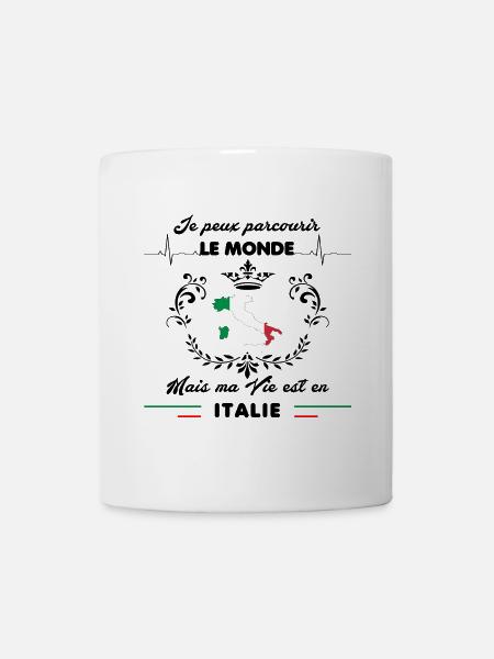 MA VIE EST EN ITALIE - Mug blanc - blanc