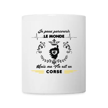 MA VIE EST EN CORSE - Mug blanc - blanc - Devant