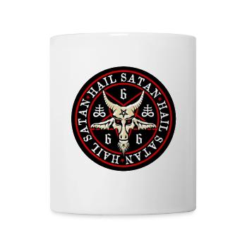 Hail Satan 666 Pentagram Baphomet Antichrist Cult  - Tasse - Weiß - Vorne