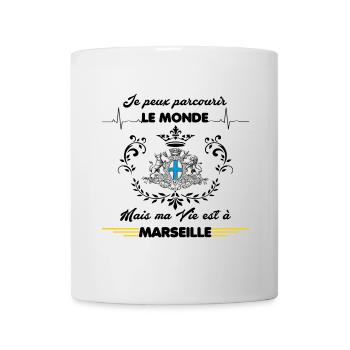 MA VIE EST A MARSEILLE - Mug blanc - blanc - Devant