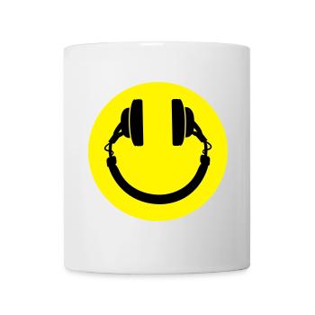 Kopfhörer smiley - Tasse - Weiß - Vorne