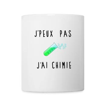 J'peux Pas J'ai Chimie Éprouvette - Mug blanc - blanc - Devant