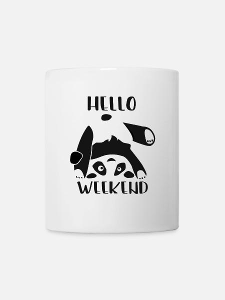 hello weekend, Panda, Bär - Tasse - Weiß