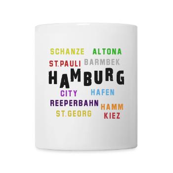 Hamburg Quarter Typo Collage - Mug - white - Front