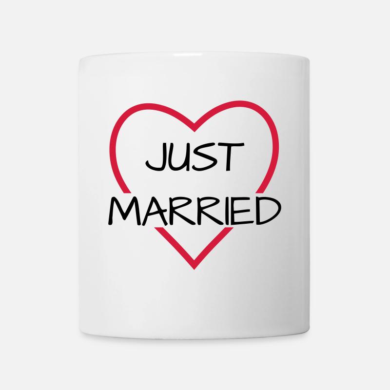 Just married Herz Hochzeit Partnerlook - Tasse - Weiß