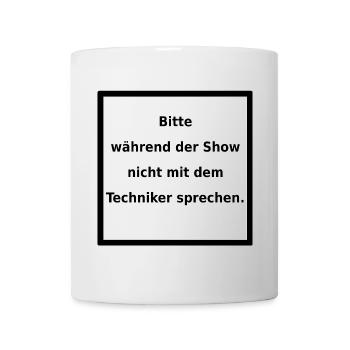 Warnhinweis: Techniker. (black/white) - Tasse - Weiß - Vorne