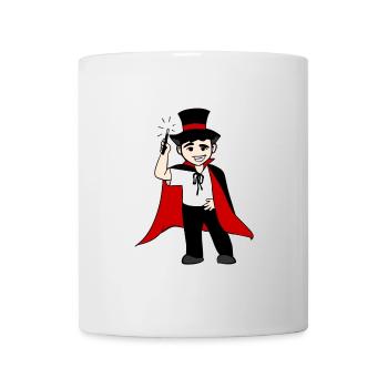 funny wizard with magic wand - Mug - white - Front