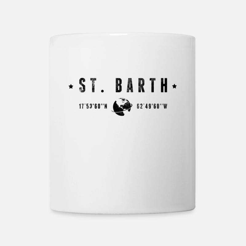 St Barth Coordonnées Géographiques Stylisées - Mug blanc - blanc