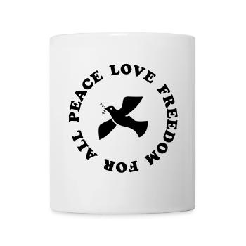 peace love freedom - Tasse - Weiß - Vorne