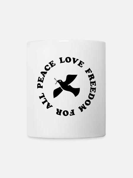 liberté d'amour de paix - Mug blanc - blanc