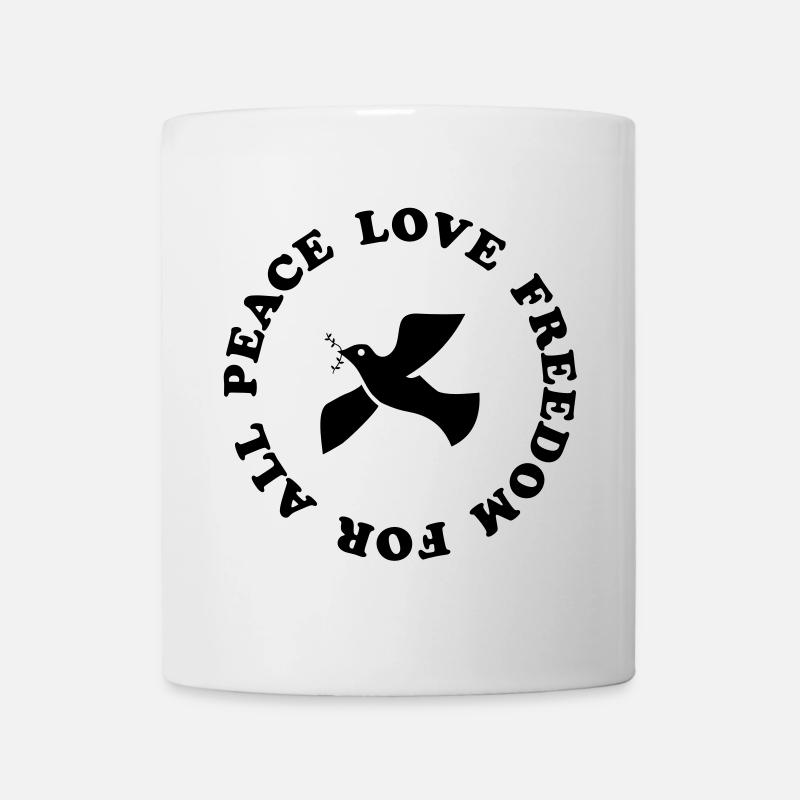 peace love freedom - Tasse - Weiß