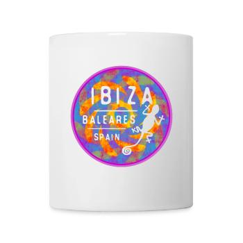 Farbige Ibiza Balearen Insel Illustration - Tasse - Weiß - Vorne