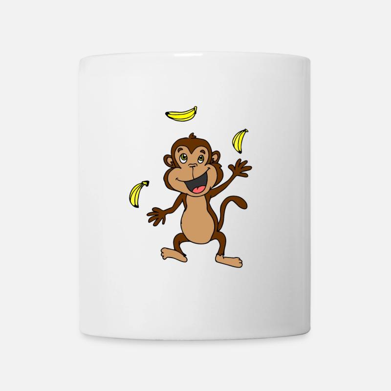 jonglage singe motif animal avec des bananes - Mug blanc - blanc