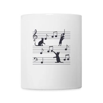 Katzenmusik, Katzen, Musik, Noten - Tasse - Weiß - Vorne