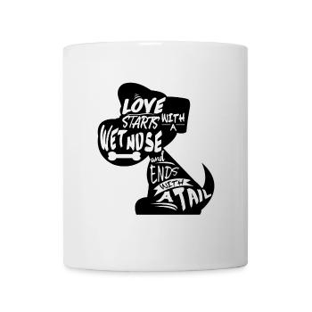 Hundesprüche, Hundeshirt, Lieblingstier Hund, Hu - Tasse - Weiß - Vorne