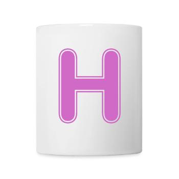 H Buchstabe Alphabet Name Buchstabieren Geschenk - Tasse - Weiß - Vorne