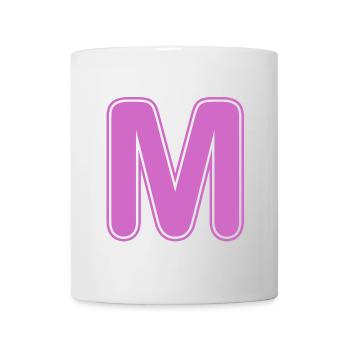 M Buchstabe Alphabet Name Buchstabieren Geschenk - Tasse - Weiß - Vorne