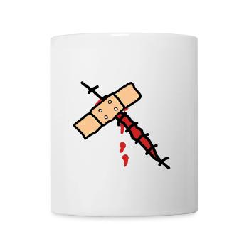 wunde mit pflaster - Tasse - Weiß - Vorne
