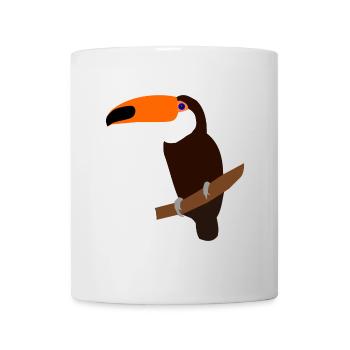 Toucan sur une branche – illustration colorée - Mug blanc - blanc - Devant