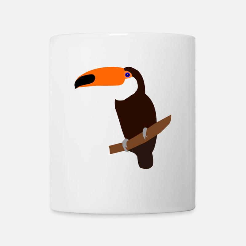 Toucan sur une branche – illustration colorée - Mug blanc - blanc