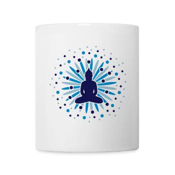 Buddha Blüten Mandala - Tasse - Weiß - Vorne