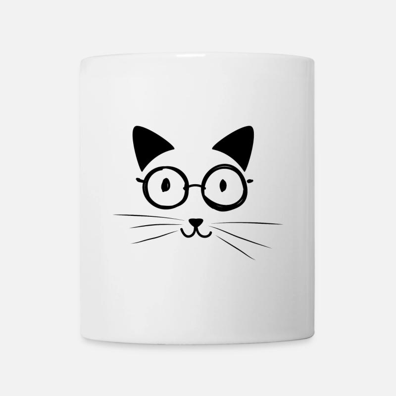 lustiges Katzengesicht Katze Kätzchen Geschenk - Tasse - Weiß