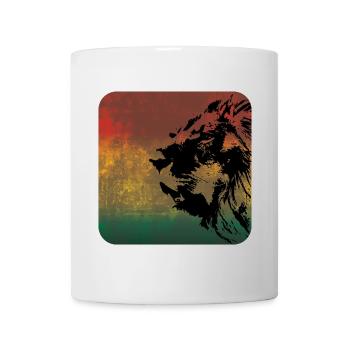 Löwenportrait im Reggaestil - Tasse - Weiß - Vorne