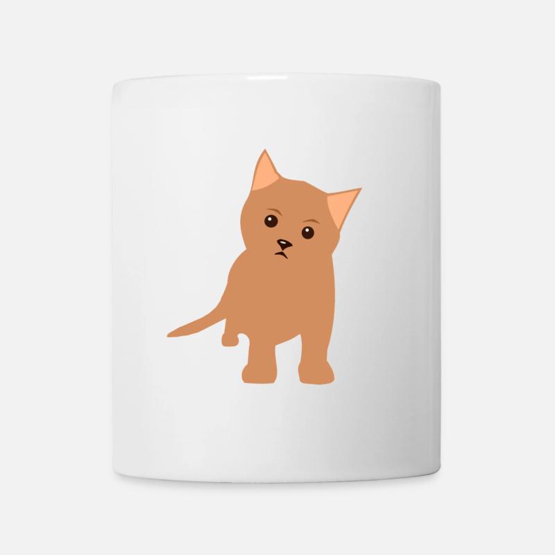 Braunes Kätzchen  - Tasse - Weiß