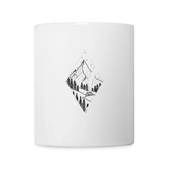 Geometric diamond in dark tone "mountain in diamond" - Mug - white - Front