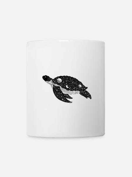 Tortue Silhouette Nocturne - Mug blanc - blanc