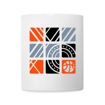 Basketball (Quadrate) - Tasse - Weiß - Vorne