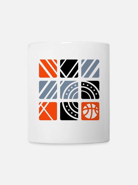 Basketball (Quadrate) - Tasse - Weiß