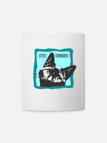 Portrait de chat avec slogans - Mug blanc - blanc