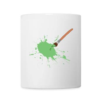 Green Paint Splash with Brush - Mug - white - Front