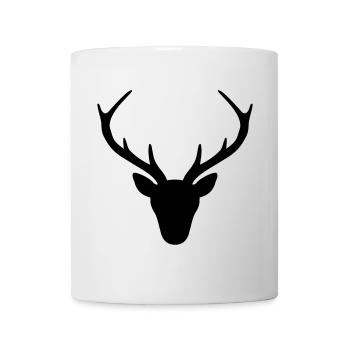 Cerf bois silhouette chasseur cadeau chasseur - Mug blanc - blanc - Devant