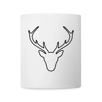 Cerf bois chasseur chasse sauvage cadeau - Mug blanc - blanc - Devant