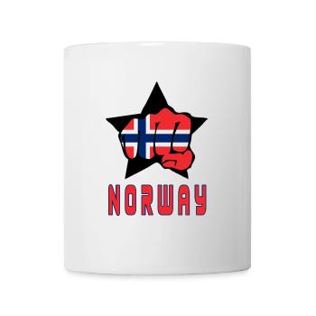 Norvège poing avec drapeau national cadeau drapeau - Mug blanc - blanc - Devant