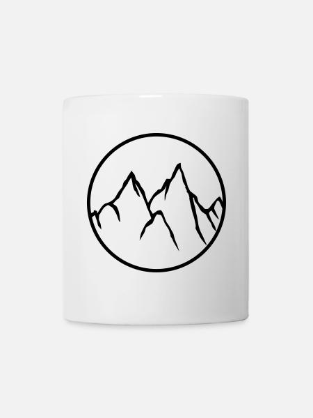kreis rund bergsteiger klettern berge hoch sport h - Tasse - Weiß