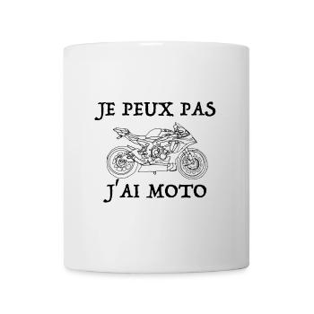 Je peux pas j'ai moto - Mug blanc - blanc - Devant