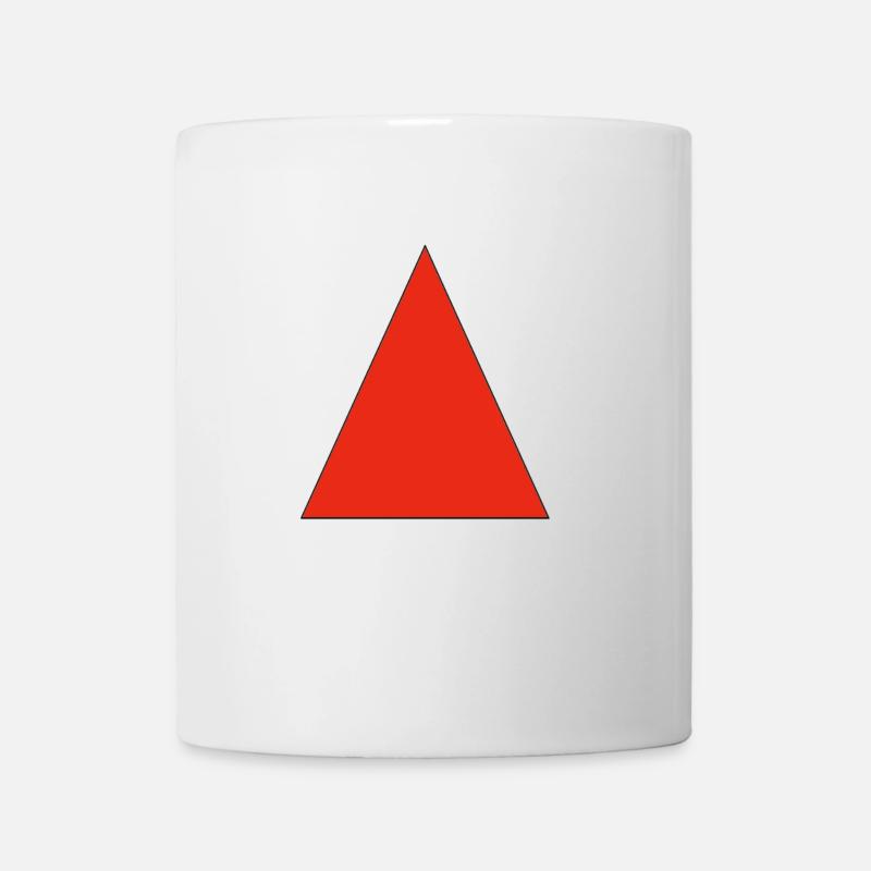 Rotes Dreieck auf Schwarz - Tasse - Weiß