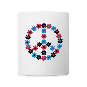 Blumen Friedenszeichen - Tasse - Weiß - Vorne